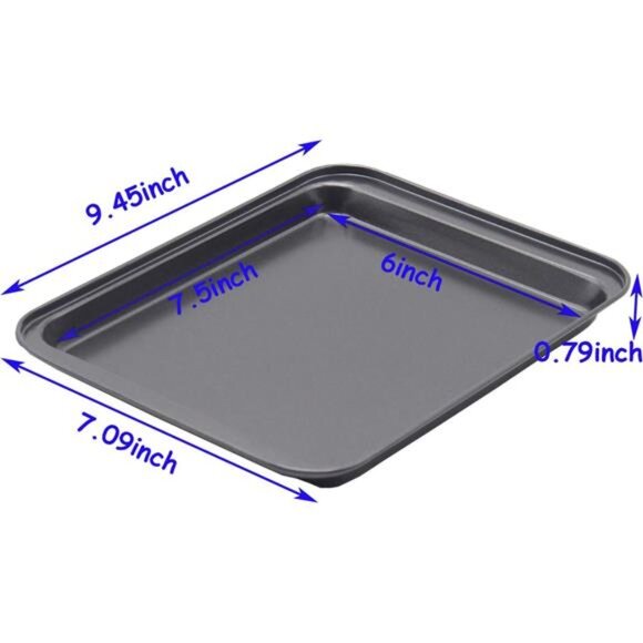 2 Small Baking Sheets 9.45 X 7.09 Inch (Inner 7.5x6) Mini Cookie Tray Toaster - Picture 2 of 7